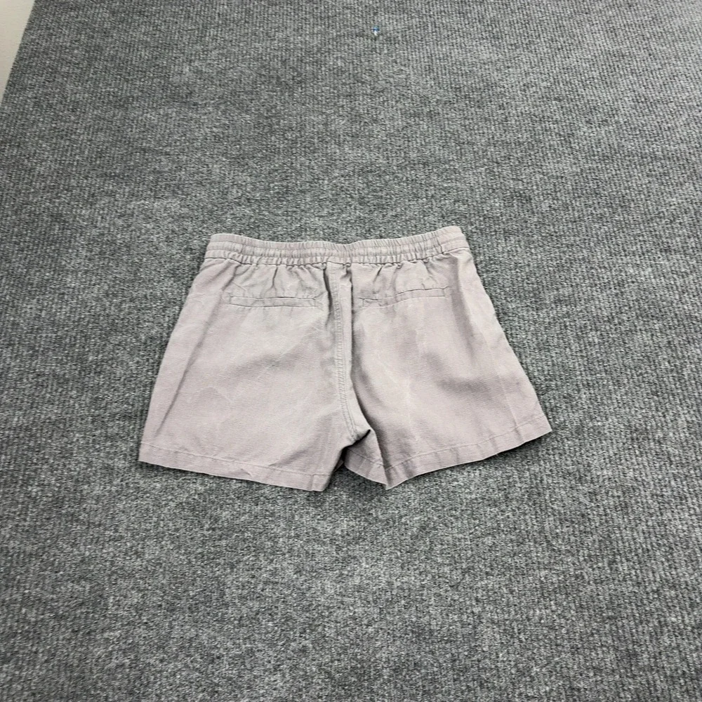 Point Sur Shorts Women XS Taupe Linen Drawstring Elastic Waist Casual Beach Boho